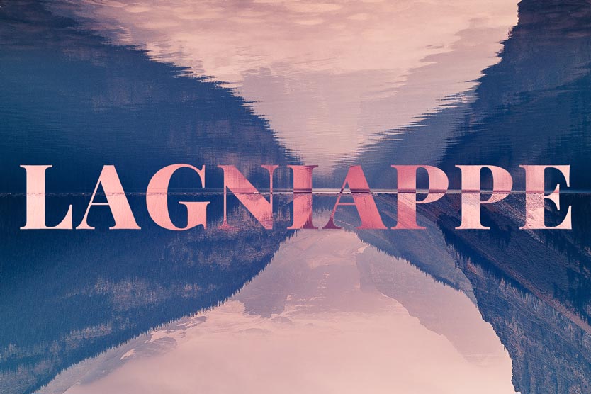 lagniappe text image with mountain range